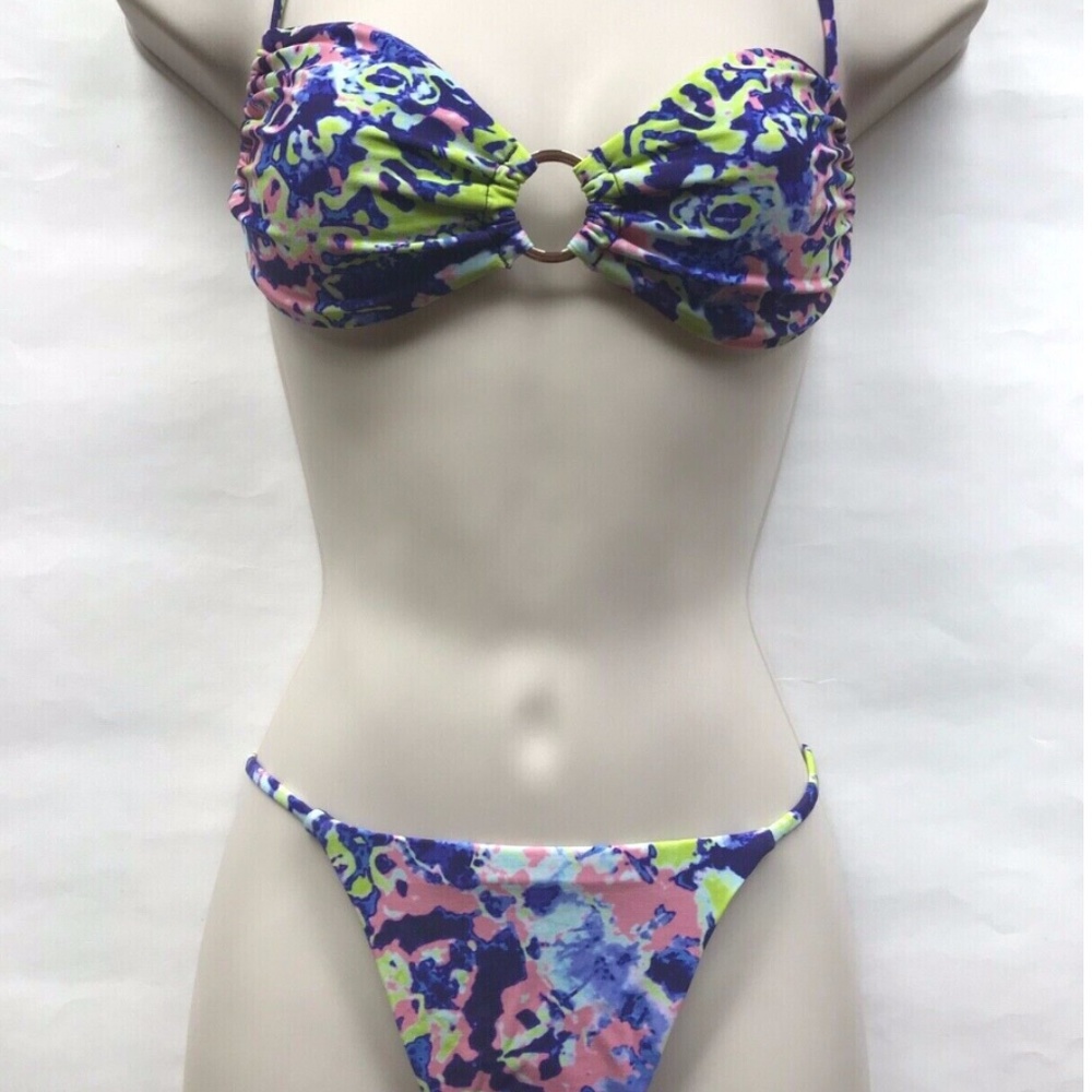 NEW Victoria's Secret Ruched Halter Tie Bikini Top & Rio Bottom